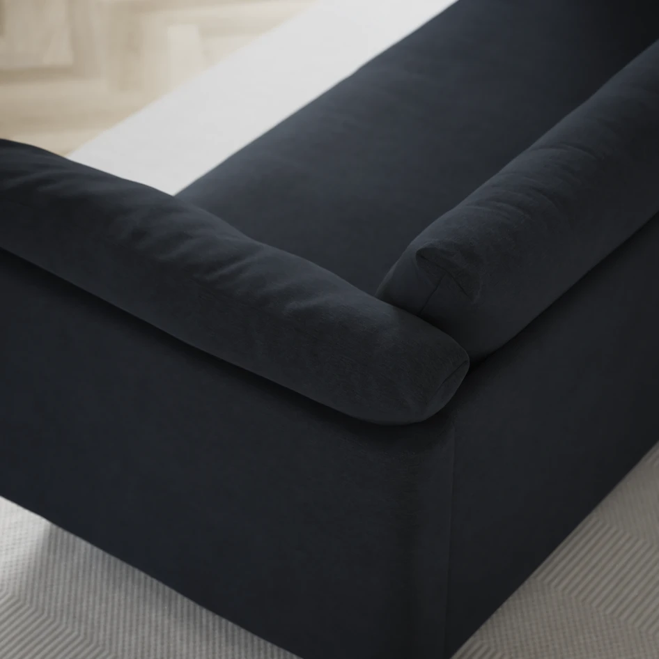 Cherrie - 2,5-sits soffa, hel dyna, fast klädsel - Blå
