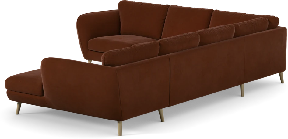 Madison Lux - Hörnsoffa med schäslong höger - Orange