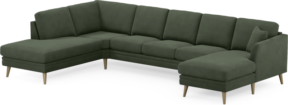 Eden - 3-sits soffa med divan vänster och schäslong höger - Grön