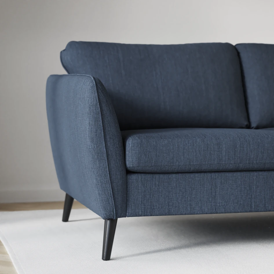 County - Hörnsoffa, 2+3-sits med schäslong höger - Blå