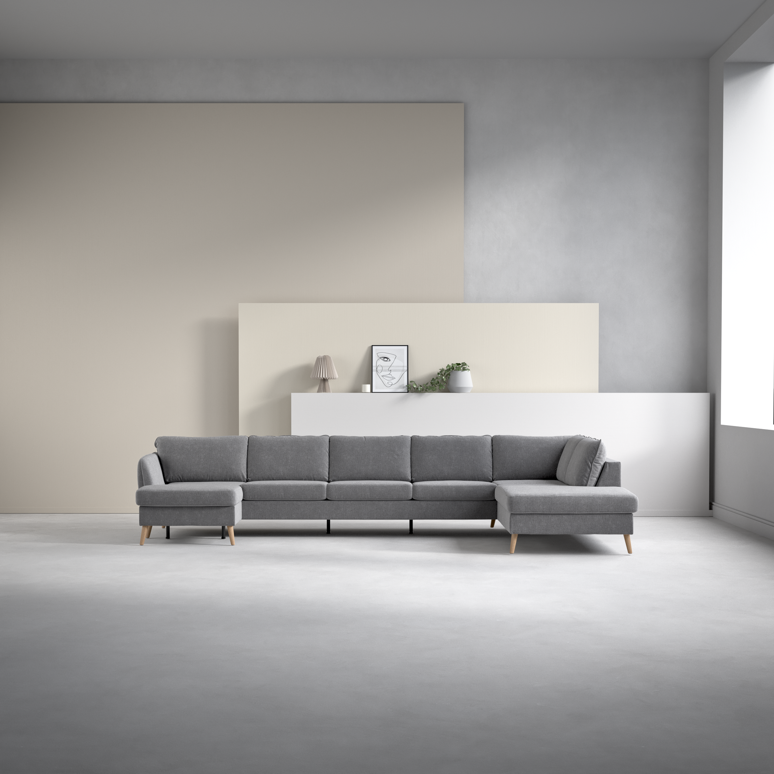 County - 4-sits soffa med schäslong vänster och divan höger - inspiration