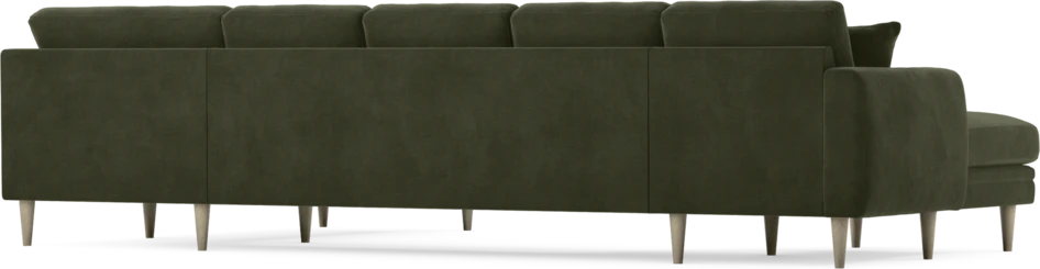 Eden - 3-sits soffa med schäslong vänster och divan höger - Grön
