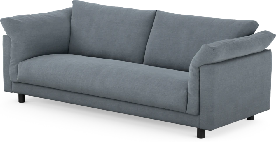 Cherrie - 3-sits soffa, hel dyna, fast klädsel - Blå