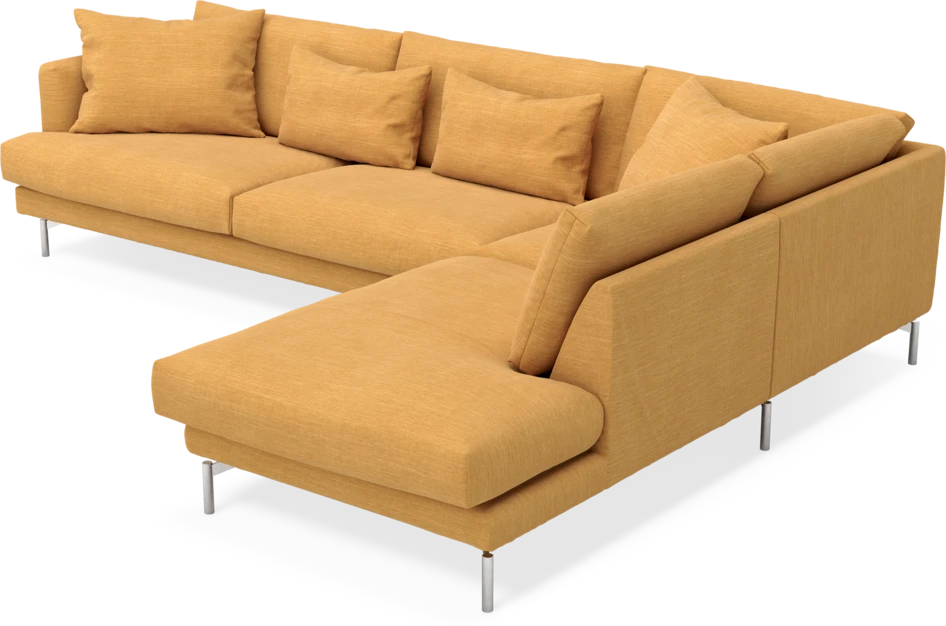 Harper - 3-sits soffa med divan höger - Gul