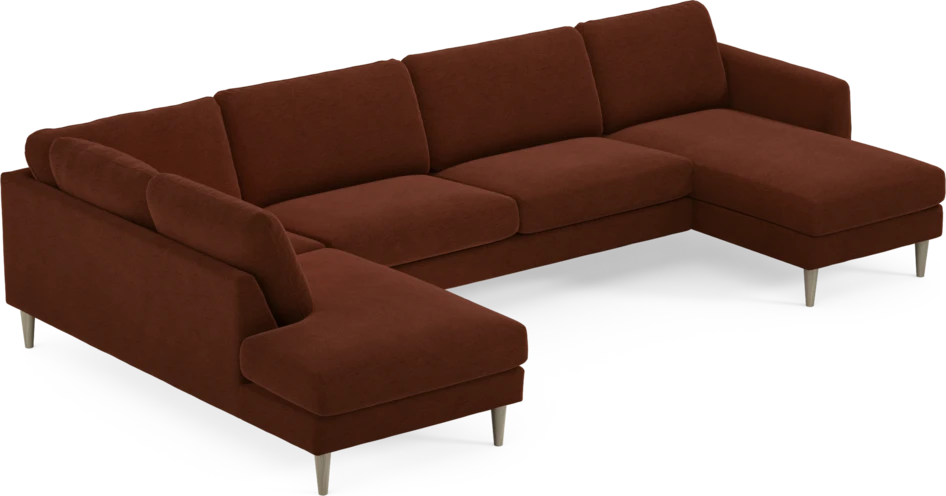 Bridge - 3-sits soffa med divan vänster och schäslong höger - Orange