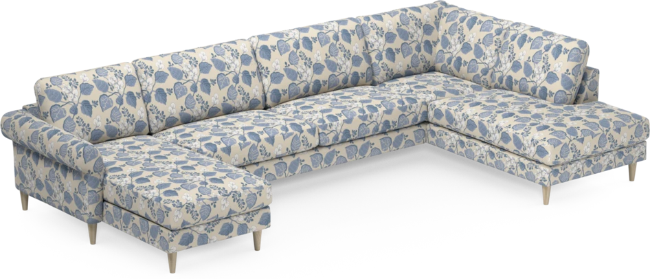 Bridge - 3-sits soffa med schäslong vänster och divan höger - Blå