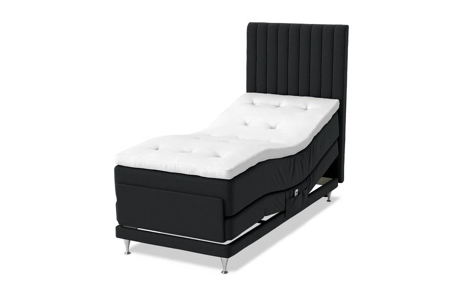 Dream Delux - Ställbar säng, enkelsäng med bäddmadrass Sleep Delux vit - Svart