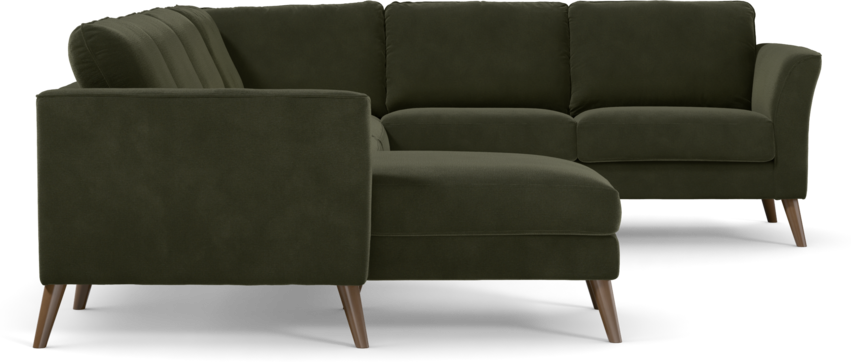 Bridge - Hörnsoffa, 3+2-sits med schäslong vänster - Grön