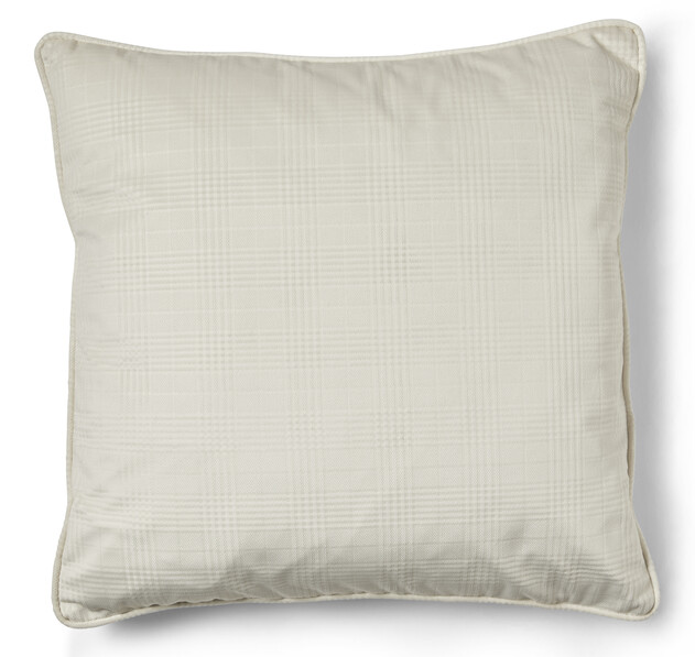 Velvet Check - Kuddfodral, 50x50 cm - Vit