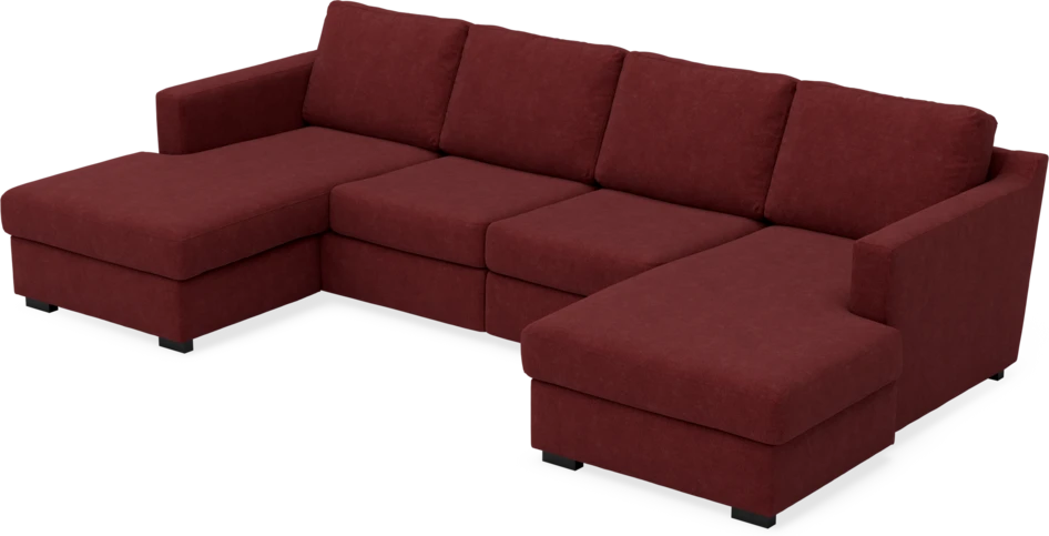 Friday - 2-sits soffa med två schäslonger - Rosa