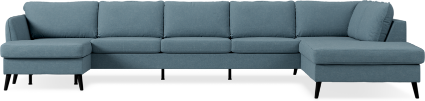 County - 4-sits soffa med schäslong vänster och divan höger - Blå