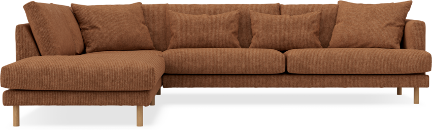 Harper - 3-sits soffa med divan vänster - Brun