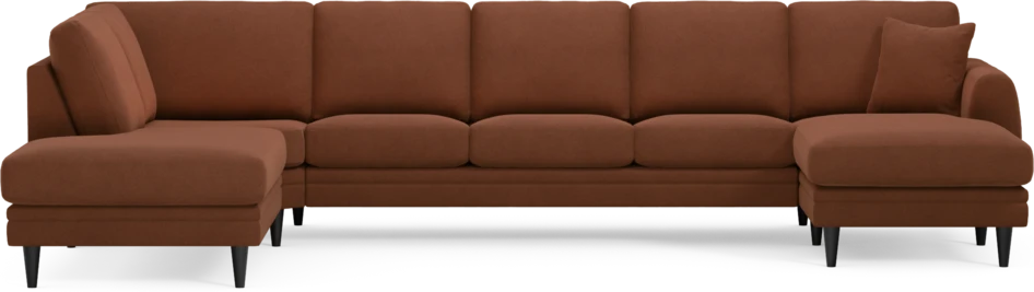 Eden - 3-sits soffa med divan vänster och schäslong höger - Orange