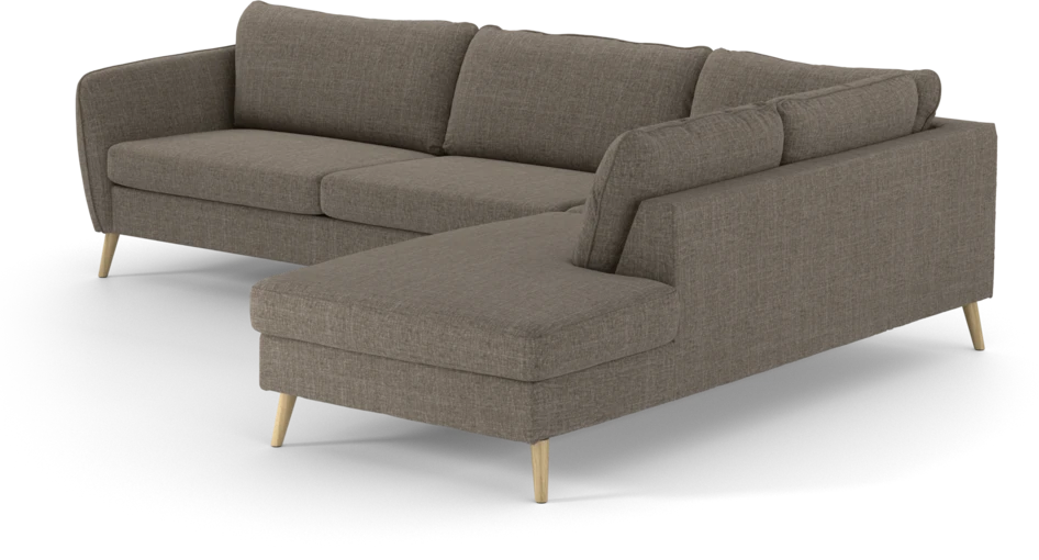 County - 2,5-sits soffa med divan höger - Brun