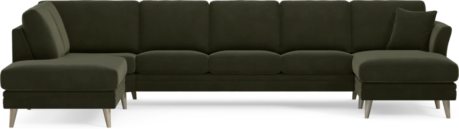 Eden - 3-sits soffa med divan vänster och schäslong höger - Grön
