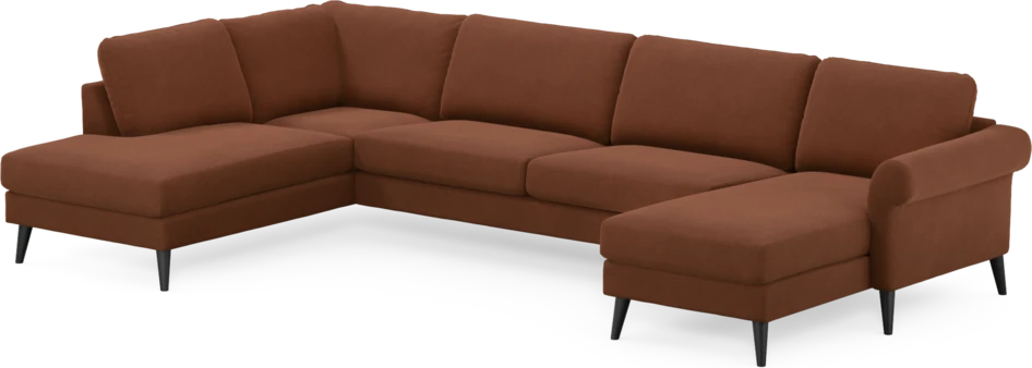 Bridge - 3-sits soffa med divan vänster och schäslong höger - Orange