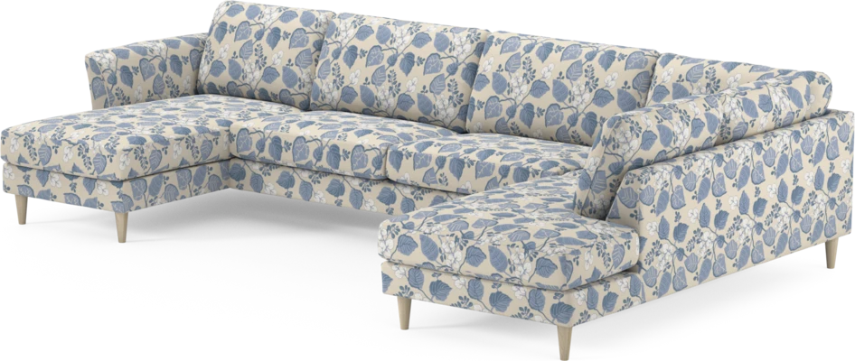 Bridge - 3-sits soffa med schäslong vänster och divan höger - Blå