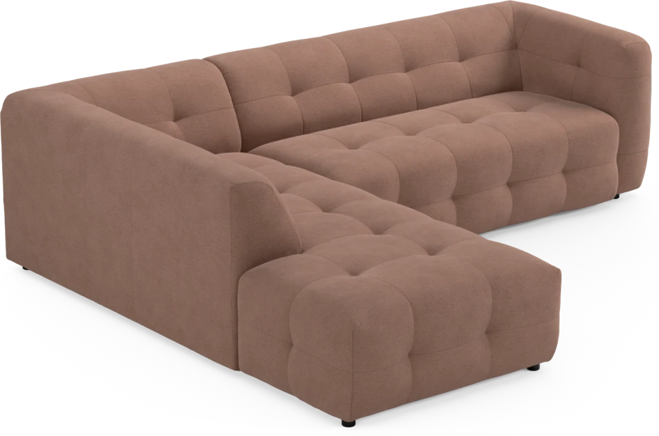 Bella - 3-sits soffa med divan vänster - Rosa