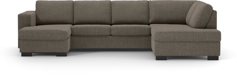 Nevada - 3-sits soffa med schäslong vänster och divan höger - Brun