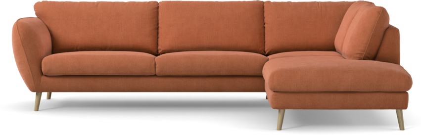 Madison Lux - 3-sits soffa med divan höger - Orange