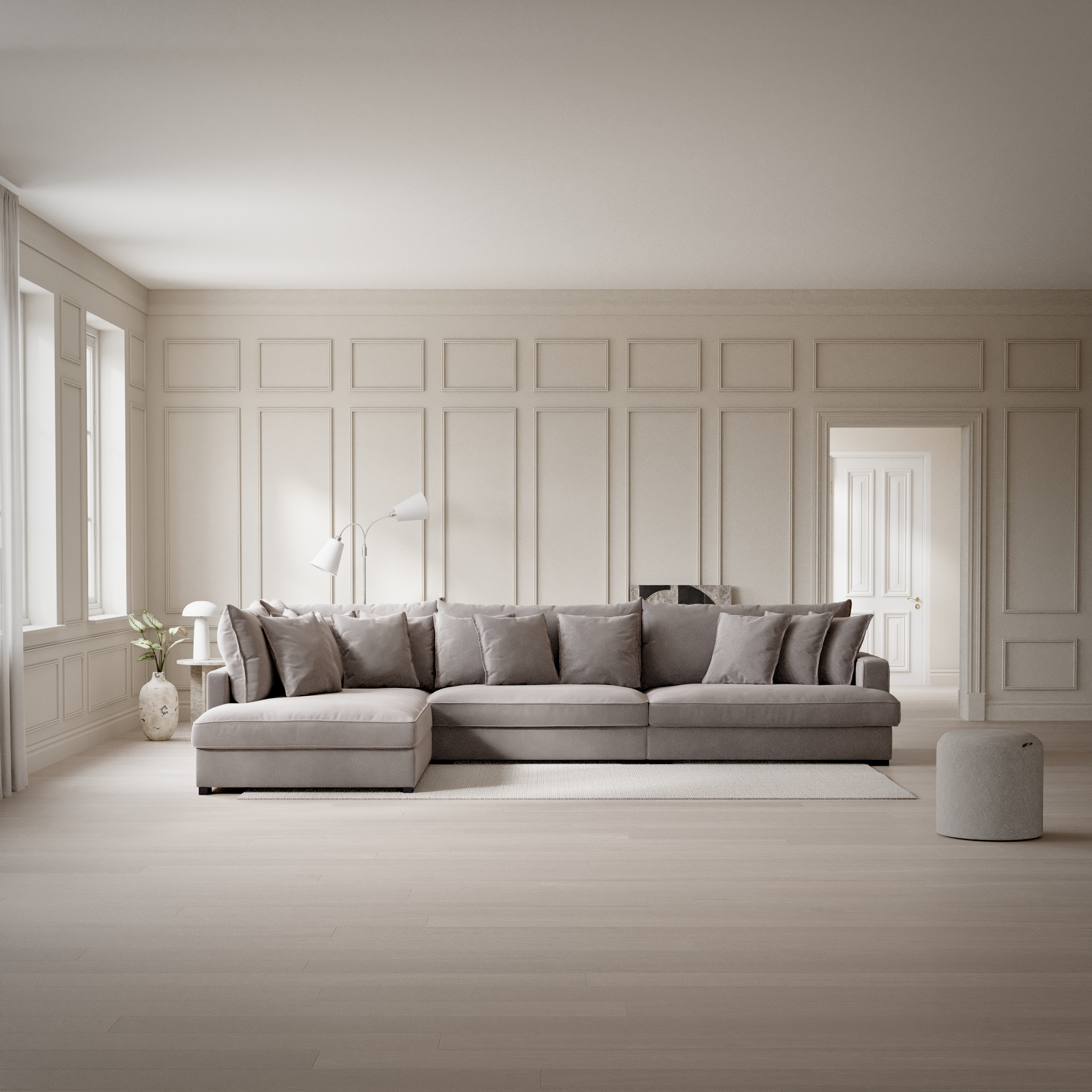 Rossi, 4-sits soffa med divan vänster