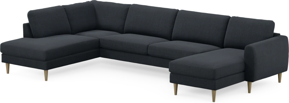 Bridge - 3-sits soffa med divan vänster och schäslong höger - Blå