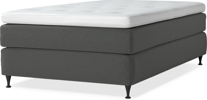 Delux Sense - Kontinentalsäng, enkelsäng 120 cm med bäddmadrass - Grå