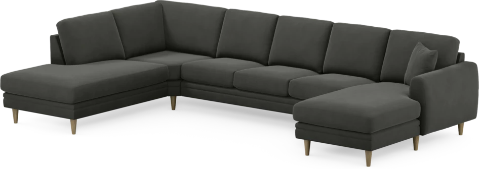 Eden - 3-sits soffa med divan vänster och schäslong höger - Grå