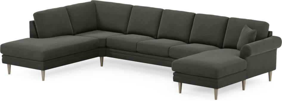 Eden - 3-sits soffa med divan vänster och schäslong höger - Grå