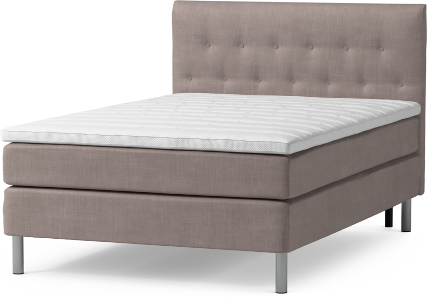 Roma Family - Kontinentalsäng, enkelsäng med bäddmadrass och sänggavel låg pikerad, B 105-140