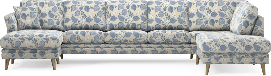 Eden - 3-sits soffa med schäslong vänster och divan höger - Flerfärgad