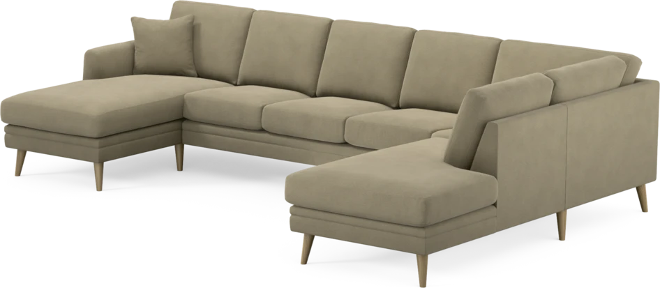 Eden - 3-sits soffa med schäslong vänster och divan höger - Beige