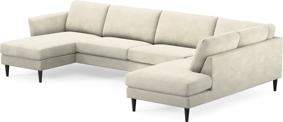 Bridge - 3-sits soffa med schäslong vänster och divan höger - Vit