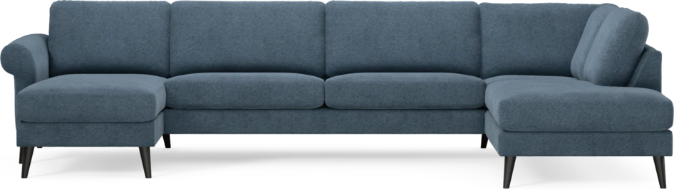 Bridge - 3-sits soffa med schäslong vänster och divan höger - Blå