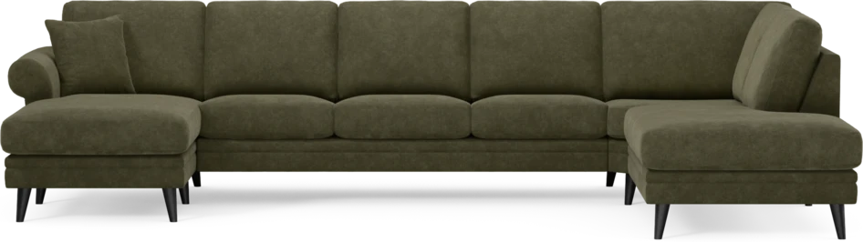 Eden - 3-sits soffa med schäslong vänster och divan höger - Grön