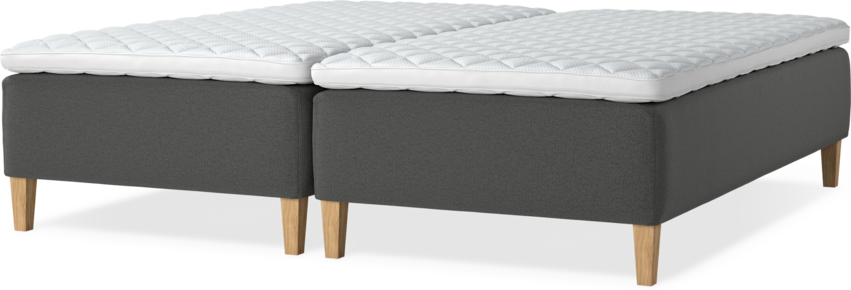 Delux Dream - Ramsäng, dubbelsäng med bäddmadrass - Grå