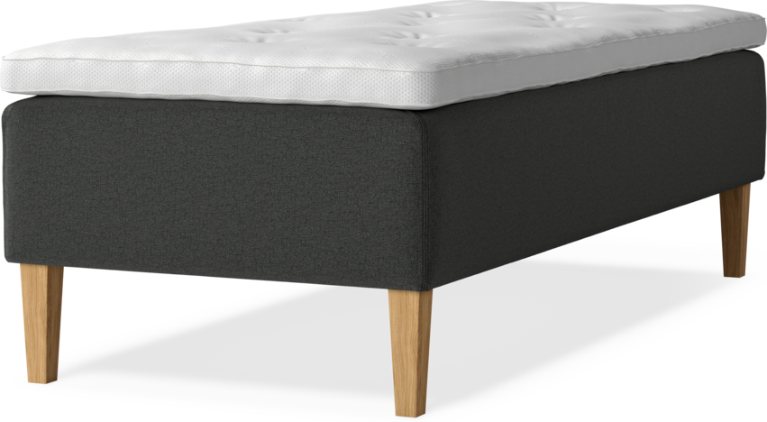 Delux Dream - Ramsäng, enkelsäng med bäddmadrass - Grå