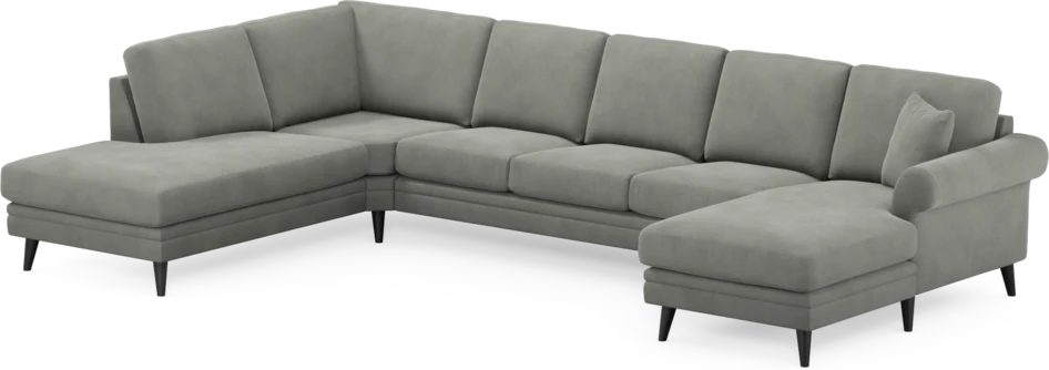 Eden - 3-sits soffa med divan vänster och schäslong höger - Grå