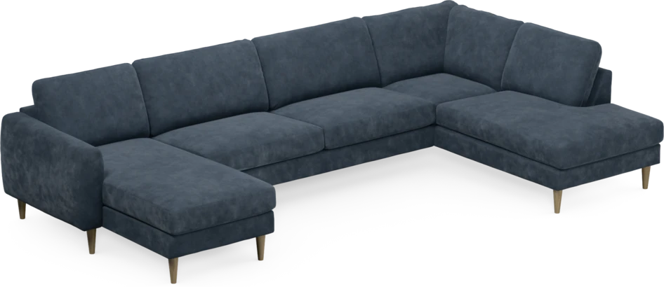 Bridge - 3-sits soffa med schäslong vänster och divan höger - Blå