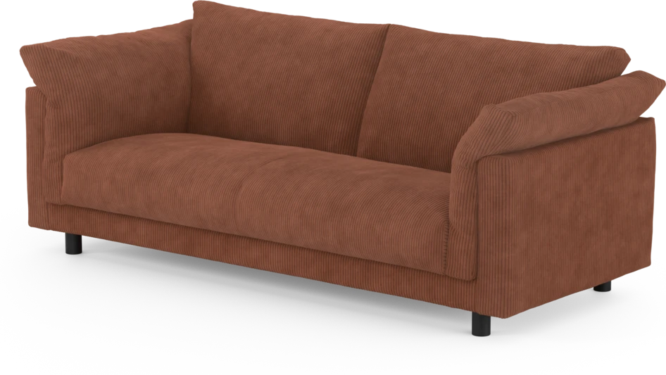 Cherrie - 2,5-sits soffa, hel dyna, fast klädsel - Orange