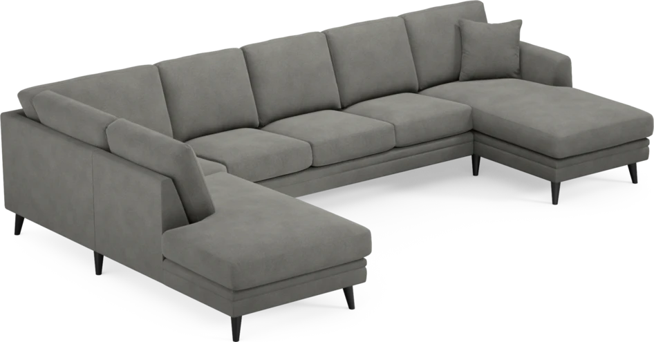 Eden - 3-sits soffa med divan vänster och schäslong höger - Grå