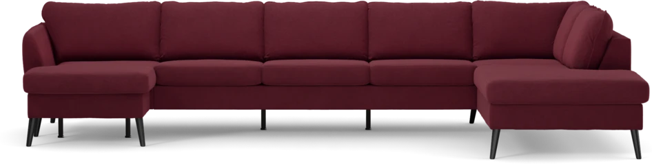 County - 4-sits soffa med schäslong vänster och divan höger - Röd