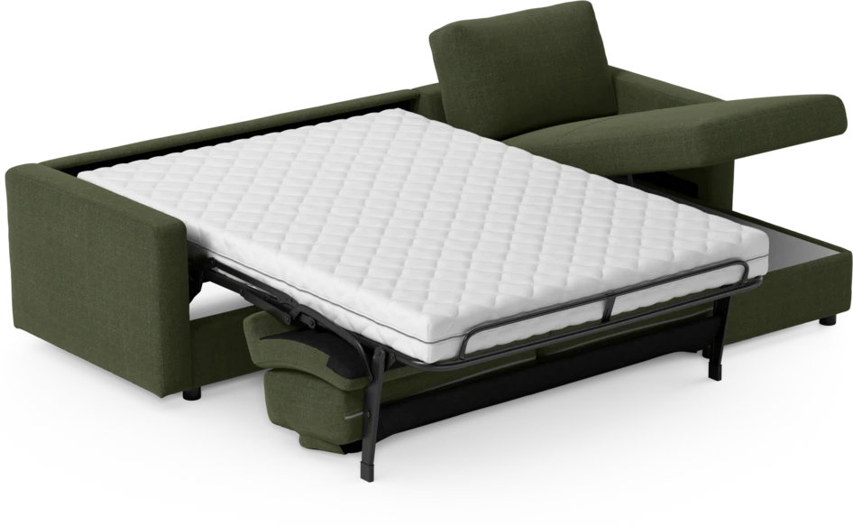 Lindö - Bäddsoffa 2,5-sits med schäslong, vändbar - Grön