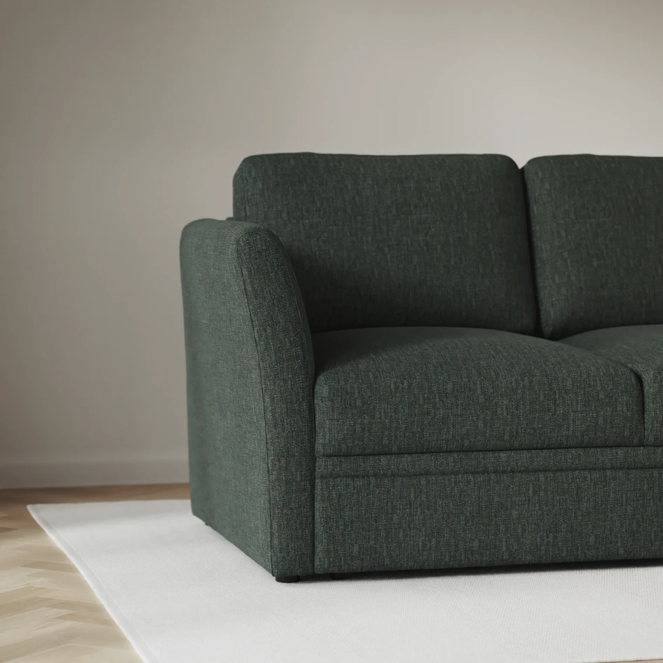 Öland - Bäddsoffa 3-sits, längsbäddad - Grön