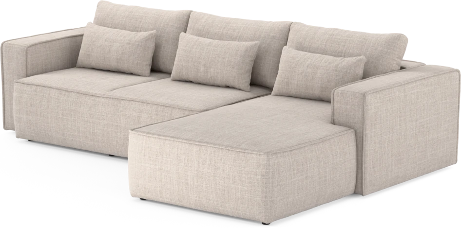 Ide - Bäddsoffa 3-sits med schäslong höger - Beige