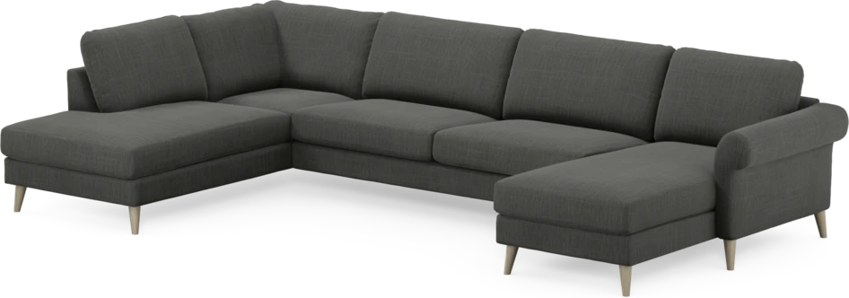 Bridge - 3-sits soffa med divan vänster och schäslong höger - Grå