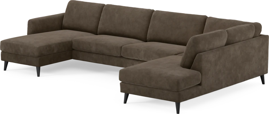 Bridge - 3-sits soffa med schäslong vänster och divan höger - Brun