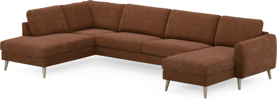 Bridge - 3-sits soffa med divan vänster och schäslong höger - Orange