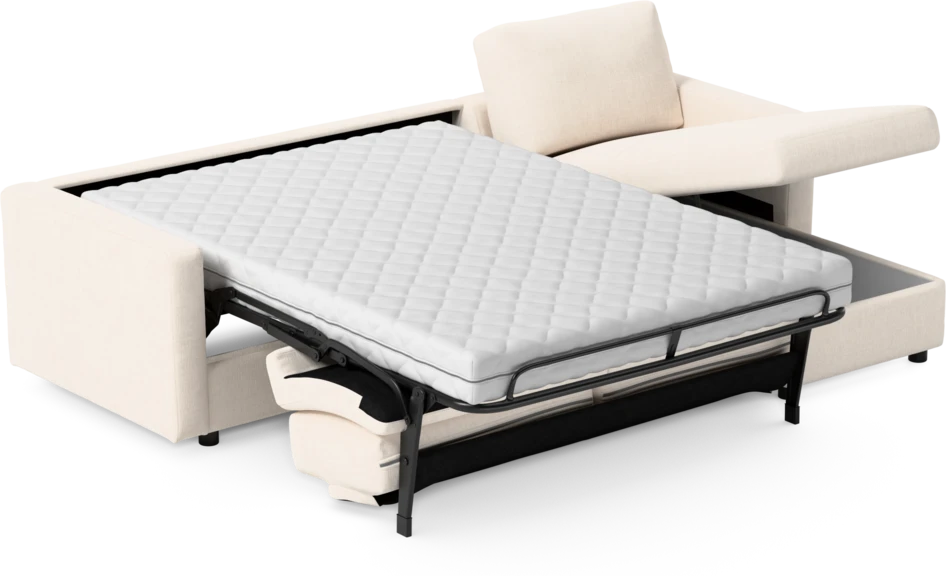 Lindö - Bäddsoffa 2,5-sits med schäslong, vändbar - Vit