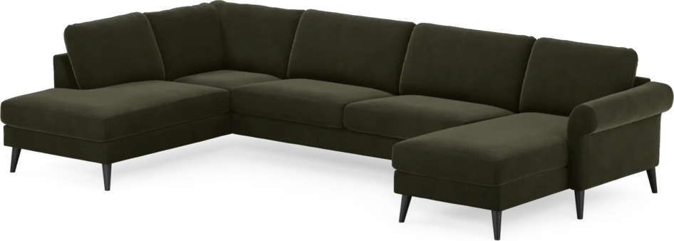 Bridge - 3-sits soffa med divan vänster och schäslong höger - Grön